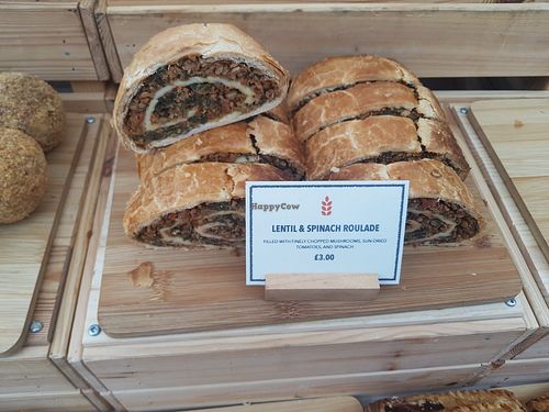 Lentil and spinach roulade at Grain & Goodness in Tynemouth