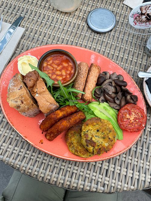 Vegan full breakfast at Sara's Tea Garden in Leigh-on-sea