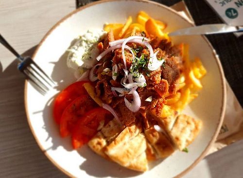 Vegan gyros at Dama Seaside Restaurant in Rhodes