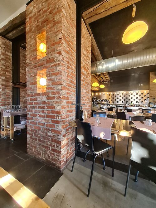Inside seats at Risoamaro in Mariano Comense