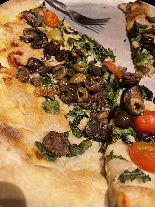 The Edgy Veggie pizza, vegan as is   at Moneyline Pizza & Bar in Las Vegas
