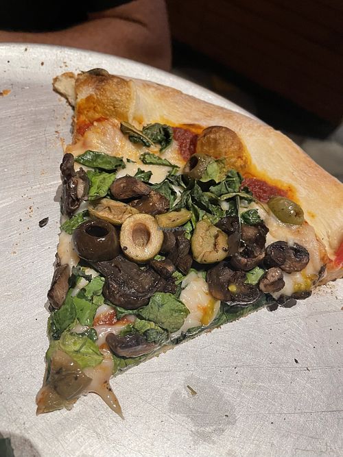 Edgy Veggie pizza, lots of toppings and vegan cheese   at Moneyline Pizza & Bar in Las Vegas