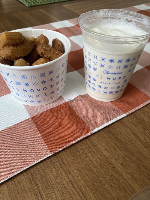 Delivery via Uber Eats! Morritos + Masa Pan Milkshake  at Churreria El Moro - Oceania in Mexico City
