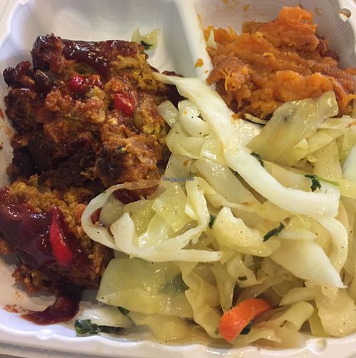 meatloaf, cabbage and sweet potato at Sweet and Natural in Mount Rainier