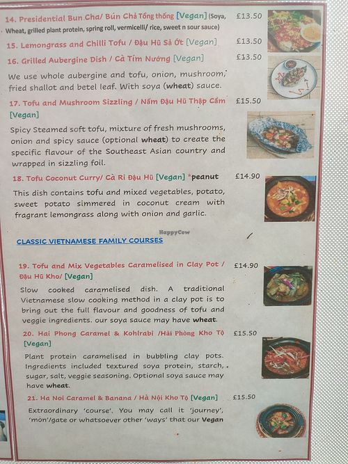 Menu 4 at Sen Viet Vegan in Edinburgh