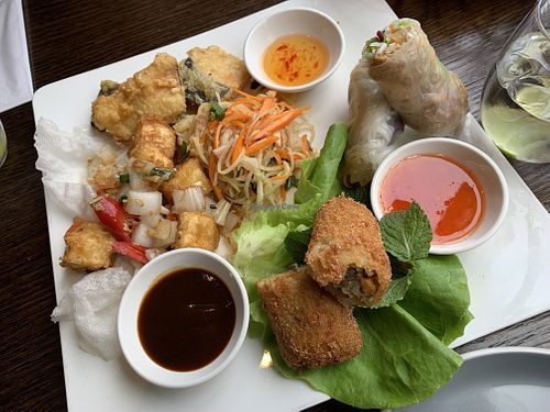 Starter platter to share (without peanuts on request)  at Non Viet Vegan in Edinburgh