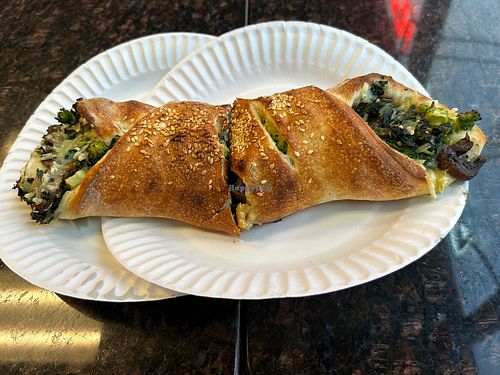 Vegan broccoli mushroom spinach roll  at Red Volpe Pizzeria Ristorante in Bethpage