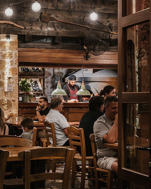 Wood oven meals at Avli in Malia in Crete