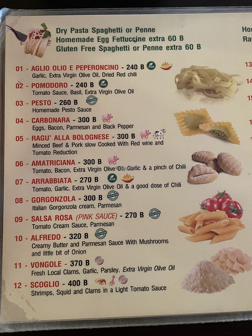 Menu  at That's Amore Pizzeria Trattoria in Koh Phangan