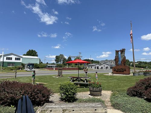 Cornhole in the front  at Glenora Wine Cellars in Dundee