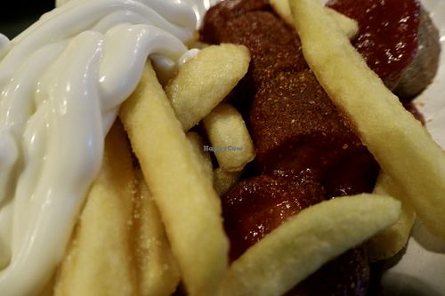 vegan currywurst  at Curry 36 - Hardenbergplatz in Berlin