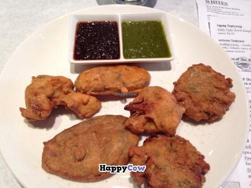 pakora platter at Bhojanic in Decatur