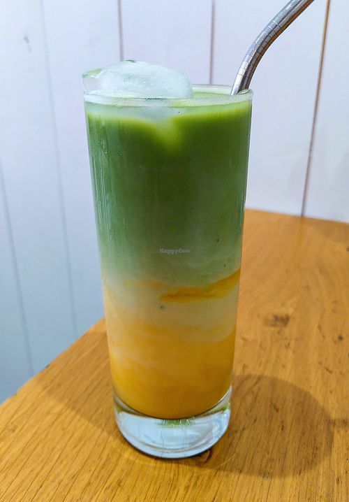 Mango Matcha Latte at Ground to Grow in Paris