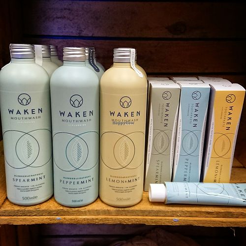 Vegan toothpaste and mouthwash from Waken at Planetamica in Narberth