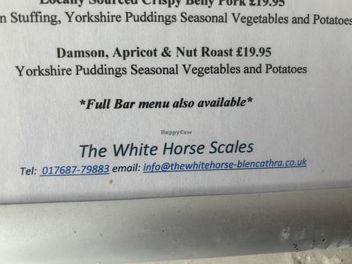 The Sunday roast option (haven’t tried )  at White Horse Inn in Keswick
