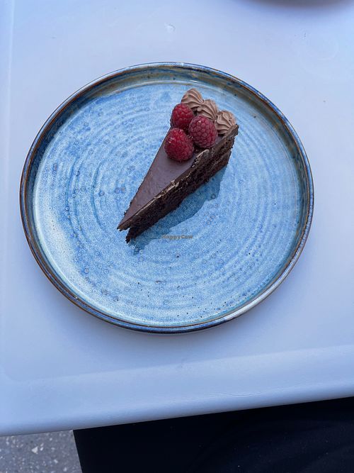 Vegan chocolate torte at Fire & Flora in Calgary