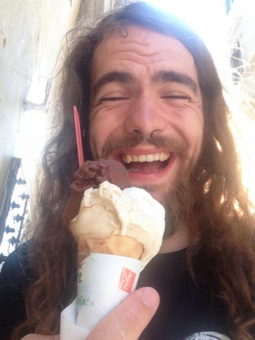 Overjoyed at finding delicious vegan Italian gelato!  at Perche No in Florence