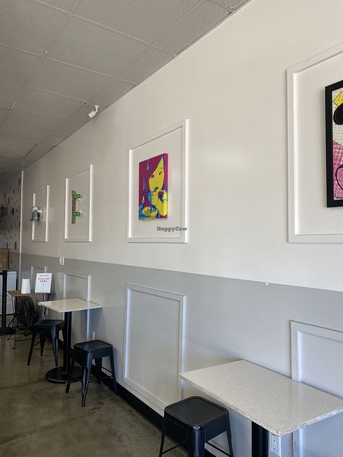 Cool Interior w/Wall Art #Veganuary at Pop Churros in Newark