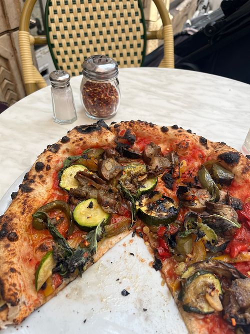Veggie pizza w/o cheese   at Dellarocco's in Brooklyn