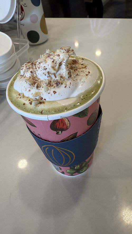 Matcha with nut cream yes   at Nuttea in Vancouver