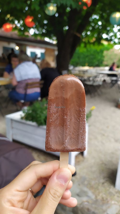 Small size ice pop chocolate flavour at Anjuna Ice Pops in Tihany