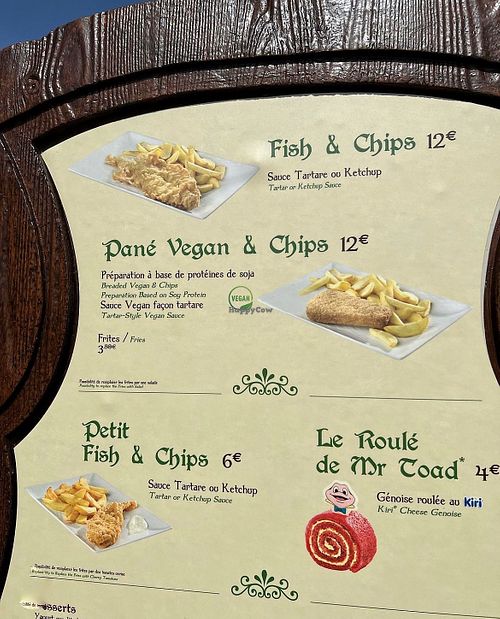 Menu  at Disneyland - Toad Hall Restaurant in Chessy