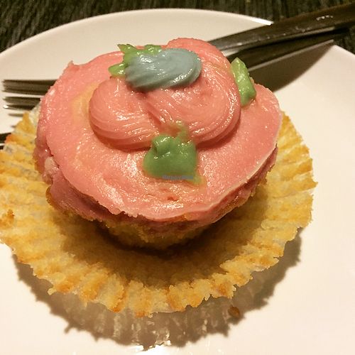 vanilla cupcake  at Erin McKenna's Bakery in Los Angeles