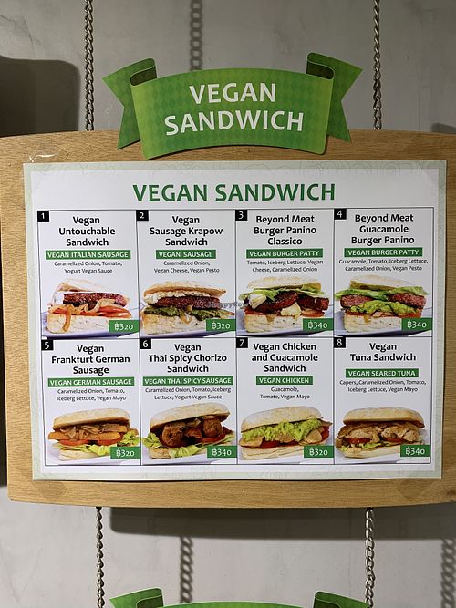 Panini menu   at Vegano in Bangkok