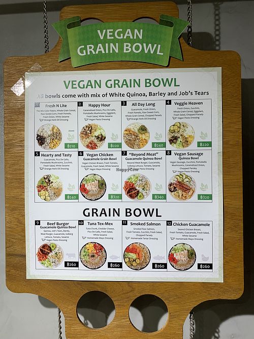 Grain bowl menu   at Vegano in Bangkok