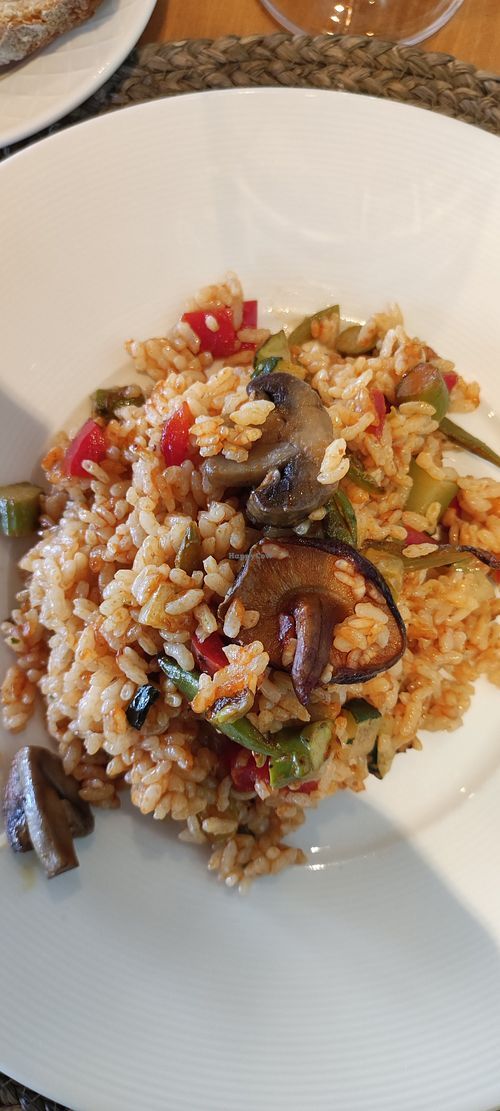 Paella of vegetables and mushrooms at La Fonda Ristol in Viladecavalls