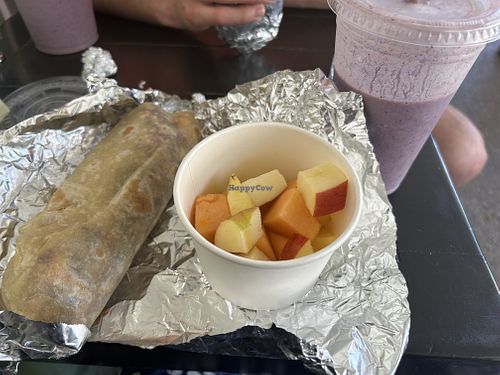 Breakfast wrap (came with fruit too)  at Salud Super Food in Puerto Vallarta