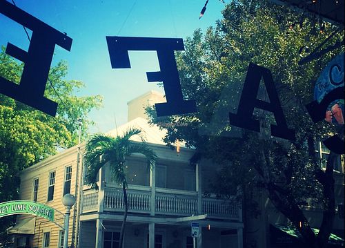 Front window at The Cafe in Key West