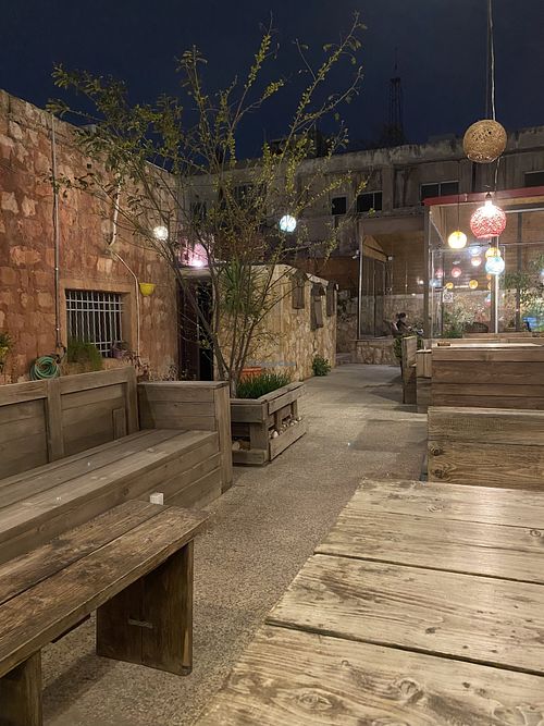 Roof top at night   at Carob Hostel in Amman