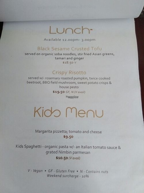 menu at Bamboo Buddha in Holgate