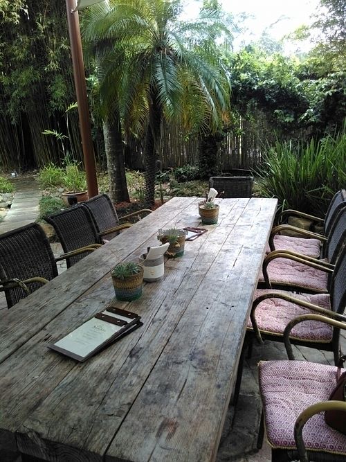 biggest table outside at Bamboo Buddha in Holgate