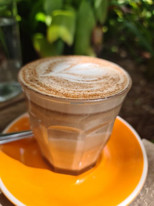 Almond milk chai at Bamboo Buddha in Holgate