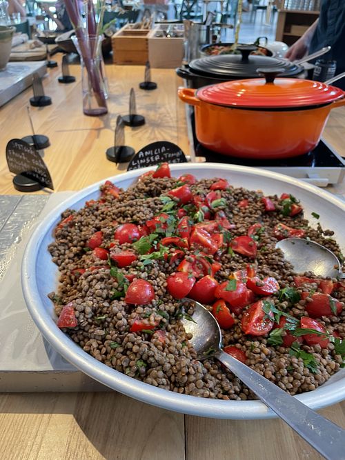 Lentil salad with tomatoes and parsley   at KulturMat Restaurang & Kafé in Jarna