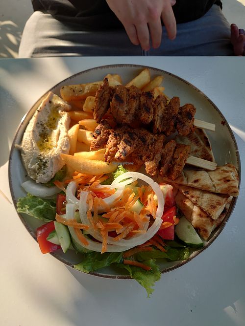 Souvlaki vegan at Happy Friends in Rhodes