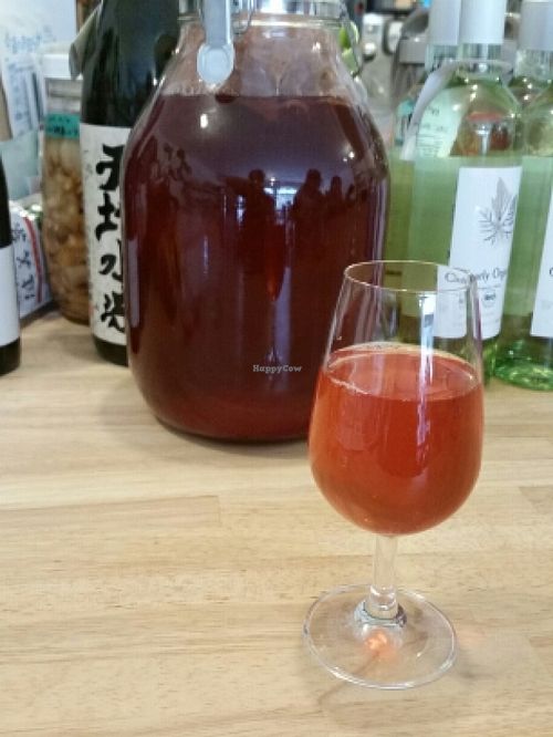 homemade kombucha at Raw8 Cafe in Osaka