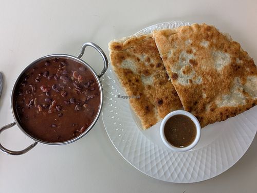 Lubia and bolani at Zafira Fine Foods in Moonah