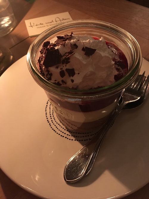 Black Forest milk and white chocolate dessert at Körle und Adam in Stuttgart
