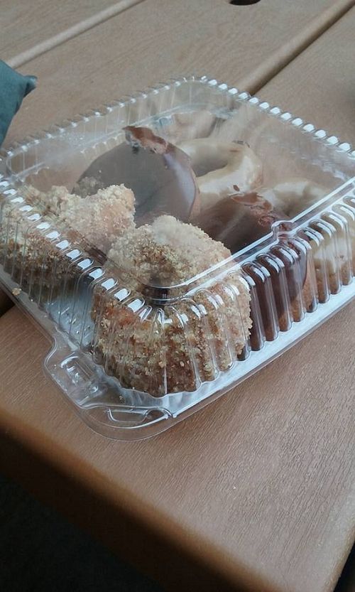 Selection of vegan donuts (they are marked as vegan, not all their donuts are vegan). Don' miss the vegan chocolate donut at Whole Foods Market in San Mateo
