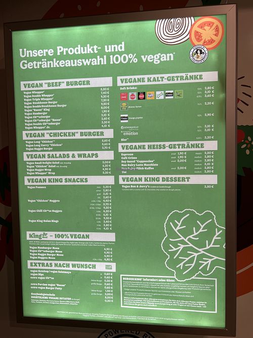 Full menu   at Burger King in Vienna