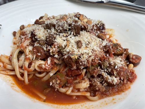 Spaghetti Veganesca  at Carluccio's in Bristol