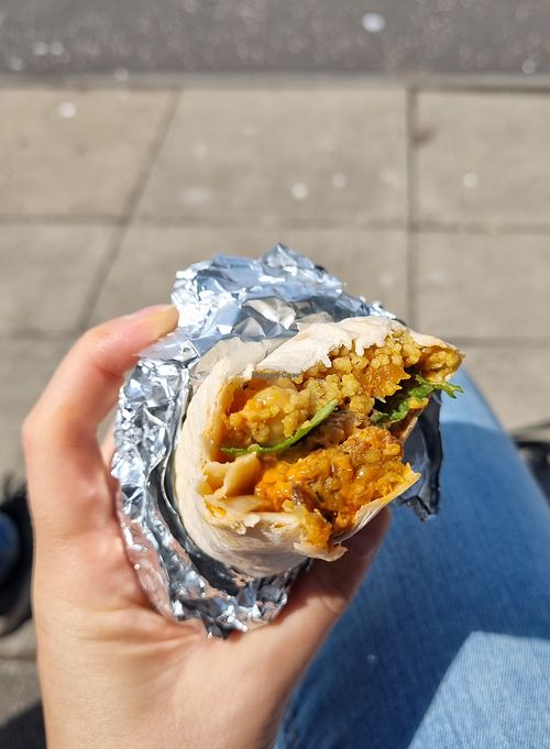 Wrap with falafel, couscous and vegan sauce at Rankin's Cafe in Culross