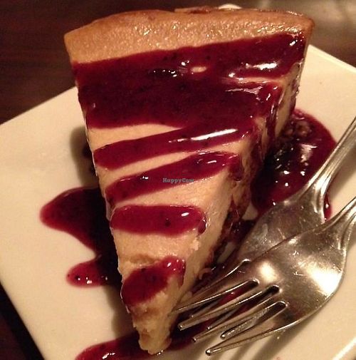 vegan cheesecake w/ mixed berry sauce  at Pizza Heaven Bistro in Phoenix