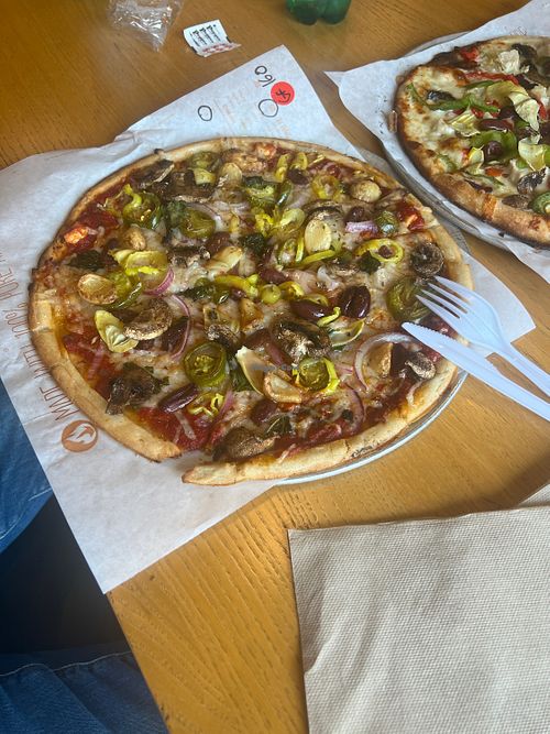 Vegan Pie with Vegan Cheese and gluten free crust   at Blaze Pizza in Gastonia