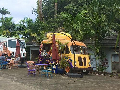 Ice truck in Hana  at Coconut Glen's in Haiku