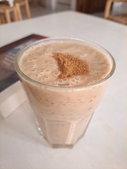 Almond delight smoothie at World Storytelling Cafe in Marrakech