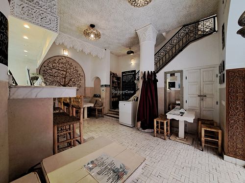 Interior (downstairs) at World Storytelling Cafe in Marrakech